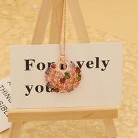 Wholesale Hip-Hop Shiny Oval Water Droplets Copper Inlay Rose Gold Plated Zircon Pendant Necklace main image 5