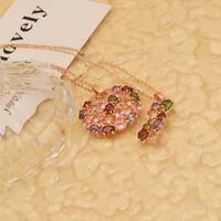 Wholesale Hip-Hop Shiny Oval Water Droplets Copper Inlay Rose Gold Plated Zircon Pendant Necklace main image 4
