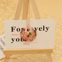 Wholesale Hip-Hop Shiny Oval Water Droplets Copper Inlay Rose Gold Plated Zircon Pendant Necklace sku image 2