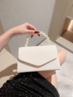 White Black Polyester Solid Color Beading Evening Bags main image 1