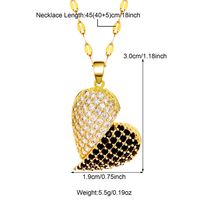 Stainless Steel Copper 18K Gold Plated IG Style Inlay Heart Shape Zircon Pendant Necklace sku image 5