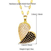 Acier Inoxydable Le Cuivre Plaqué Or 18K Style IG Incruster Forme De Cœur Zircon Pendentif sku image 5