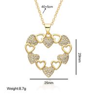Wholesale Jewelry Simple Style IG Style Heart Shape Stainless Steel Alloy Rhinestones Gold Plated Polishing Hollow Out Inlay Pendant Necklace main image 2