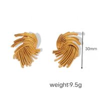 1 Pair IG Style Simple Style C Shape Water Droplets Stainless Steel 18K Gold Plated Ear Studs main image 2