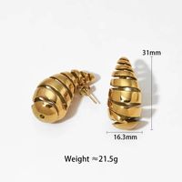 1 Pair IG Style Simple Style C Shape Water Droplets Stainless Steel 18K Gold Plated Ear Studs sku image 13