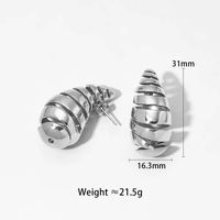 1 Pair IG Style Simple Style C Shape Water Droplets Stainless Steel 18K Gold Plated Ear Studs sku image 7