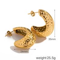 1 Pair IG Style Simple Style C Shape Water Droplets Stainless Steel 18K Gold Plated Ear Studs sku image 10