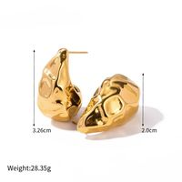 1 Pair IG Style Simple Style C Shape Water Droplets Stainless Steel 18K Gold Plated Ear Studs sku image 11
