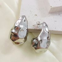 1 Pair IG Style Simple Style C Shape Water Droplets Stainless Steel 18K Gold Plated Ear Studs sku image 5