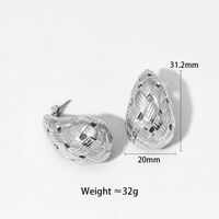 1 Pair IG Style Simple Style C Shape Water Droplets Stainless Steel 18K Gold Plated Ear Studs sku image 3