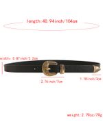 Casual Elegant Simple Style Solid Color Pu Leather Alloy Metal Button Women's Leather Belts main image 2