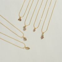 Copper 14K Gold Plated Vintage Style Simple Style Commute Fruit Shell Inlay Zircon Pendant Necklace main image 5