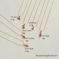 Copper 14K Gold Plated Vintage Style Simple Style Commute Fruit Shell Inlay Zircon Pendant Necklace main image 2