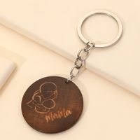 Mama Letter Solid Color Wood Mother's Day Women's Bag Pendant Keychain sku image 14