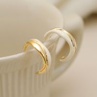1 Pair Casual Sweet Artistic C Shape Enamel Copper 18K Gold Plated Ear Studs main image 4