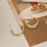 1 Pair Casual Sweet Artistic C Shape Enamel Copper 18K Gold Plated Ear Studs main image 5