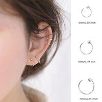 1 Pair Elegant Luxurious Solid Color Round Plating Sterling Silver White Gold Plated Earrings main image 4