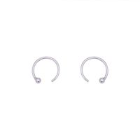 1 Pair Elegant Luxurious Solid Color Round Plating Sterling Silver White Gold Plated Earrings main image 2