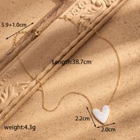 Stainless Steel 18K Gold Plated Vintage Style French Style Simple Style Heart Shape Enamel Earrings Necklace sku image 12