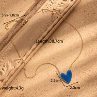 Stainless Steel 18K Gold Plated Vintage Style French Style Simple Style Heart Shape Enamel Earrings Necklace sku image 11