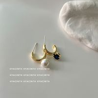 1 Pair IG Style Y2K Sweet Round Asymmetrical Inlay Copper Pearl Zircon 18K Gold Plated Drop Earrings main image 5