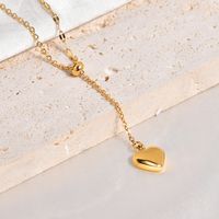 Titanium Steel IG Style Simple Style Heart Shape Pendant Necklace main image 3