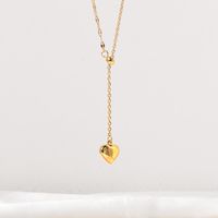 Titanium Steel IG Style Simple Style Heart Shape Pendant Necklace main image 4