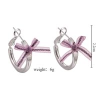 1 Pair Japanese Style Sweet Artistic Bow Knot Copper White Gold Plated Earrings main image 2