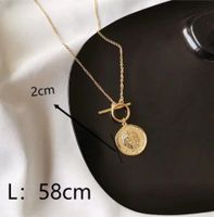 Copper 18K Gold Plated Simple Style Streetwear Human Round Toggle Pendant Necklace main image 2