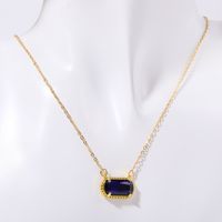 Cobre Chapado En Oro Retro Oval Embutido Turquesa Diamantes De Imitación Collar sku image 10