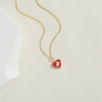 Copper 14K Gold Plated Vintage Style Simple Style Commute Constellation Heart Shape Enamel Pendant Necklace sku image 6
