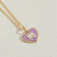 Copper 14K Gold Plated Vintage Style Simple Style Commute Constellation Heart Shape Enamel Pendant Necklace sku image 12