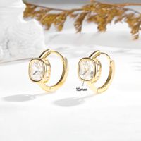 1 Pair Casual Simple Style Geometric Copper Zircon 18K Gold Plated Hoop Earrings main image 2