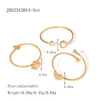 304 Stainless Steel 18K Gold Plated Simple Style Classic Style Plating Inlay Flower Zircon Rings sku image 1
