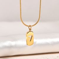 Titanium Steel IG Style Simple Style Number Hollow Out Pendant Necklace main image 3