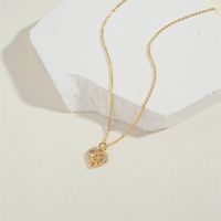 Copper 14K Gold Plated Vintage Style Simple Style Lips Heart Shape Bird Hollow Out Inlay Zircon Pendant Necklace main image 5