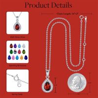 Sterling Silver Elegant Simple Style Water Droplets Plating Zircon Pendant Necklace main image 2