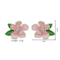 1 Pair Elegant Sweet Artistic Flower Enamel Inlay Alloy Rhinestones Ear Studs main image 2