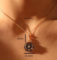Copper Gold Plated IG Style Retro Star Moon Inlay Zircon Pendant Necklace main image 2