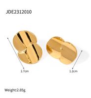 1 Pair IG Style Geometric 304 Stainless Steel 18K Gold Plated Ear Studs main image 2