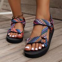 Women's Casual Vacation Color Block Round Toe Beach Sandals main image 3