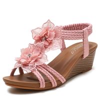 Women's Vacation Roman Style Solid Color Floral Round Toe Roman Sandals main image 4