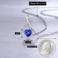 الفضة الاسترليني أنيق النمط الكلاسيكي شكل القلب تصفيح الزركون قلادة قلادة main image 2