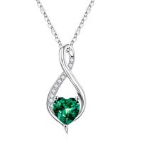 Sterling Silber Elegant Klassischer Stil Herzform Überzug Zirkon Halskette Mit Anhänger sku image 5