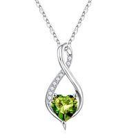 Sterling Silver Elegant Classic Style Heart Shape Plating Zircon Pendant Necklace sku image 7