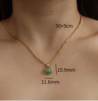 Wholesale Simple Style Geometric Natural Stone Copper Inlay Gem Necklace main image 2