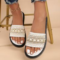 Women's Vacation Ethnic Style Solid Color Open Toe Slides Slippers sku image 1