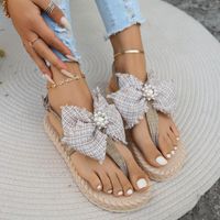 Women's Roman Style Solid Color Bowknot T-Strap Beach Sandals main image 4