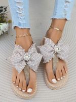 Women's Roman Style Solid Color Bowknot T-Strap Beach Sandals sku image 2