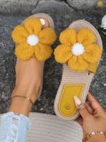 Women's Casual Vacation Floral Open Toe Slides Slippers sku image 7